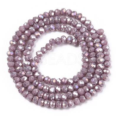 Electroplate Glass Beads Strands EGLA-A034-P3mm-B19-1