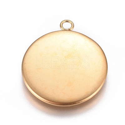 Ion Plating(IP) 304 Stainless Steel Pendant Cabochon Settings X-STAS-G127-13-22mm-G-1