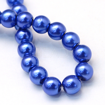 Baking Paint Pearlized Glass Pearl Round Bead Strands HY-Q003-10mm-28-1