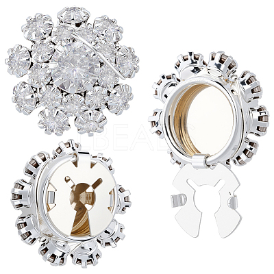 5Pcs Brass Rhinestone Cufflinks FIND-CY0001-63P-1