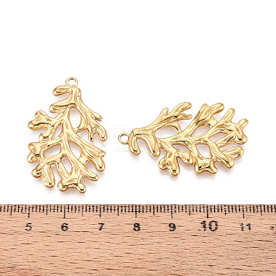 304 Stainless Steel Imitation Coral Pendants STAS-T069-41G-1