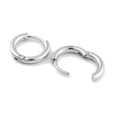 304 Stainless Steel Micro Pave Clear Cubic Zirconia Huggie Hoop Earrings EJEW-C096-01B-P-1