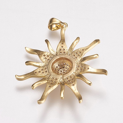 Brass Micro Pave Cubic Zirconia Pendants ZIRC-E143-57G-1