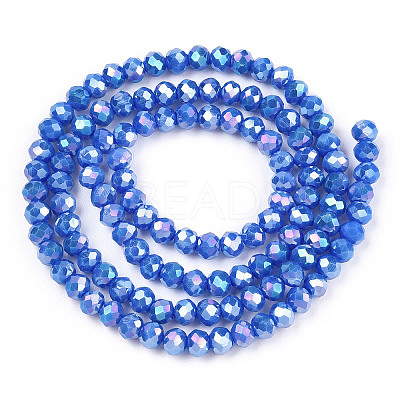 Electroplate Glass Beads Strands EGLA-A034-P2mm-B21-1