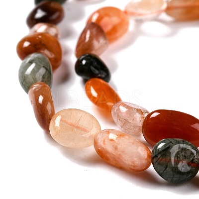 Natural Rutilated Quartz Beads Strands G-G018-06-1