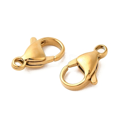 Ion Plating(IP) 304 Stainless Steel Lobster Claw Clasps STAS-AB15-G-01-1