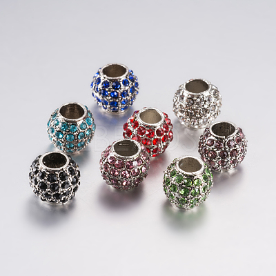 Alloy Rhinestone European Beads PALLOY-F200-03-1
