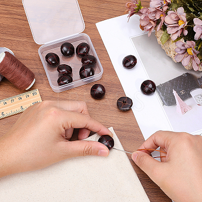 12Pcs Leather Buttons BUTT-HY0001-26A-1