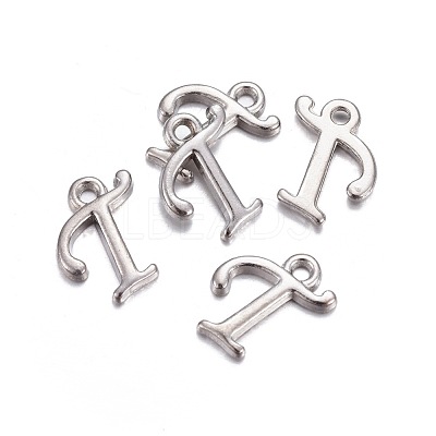 Platinum Plated Alloy Letter Pendants PALLOY-J718-01P-T-1