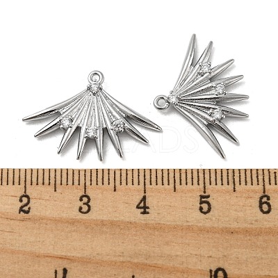 Brass Micro Pave Clear Cubic Zirconia Pendants KK-H460-15P-1