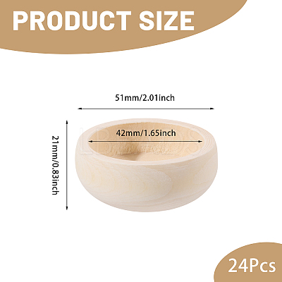 Wood Bowl LS-DJEW-WH0015-206-1