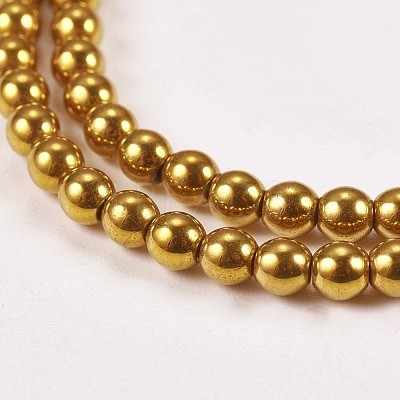 Electroplate Non-magnetic Synthetic Hematite Beads Strands X-G-J169A-3mm-04-1