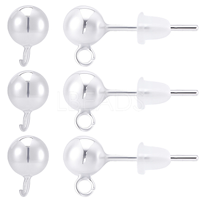 925 Sterling Silver Stud Earring Findings STER-BBC0009-91A-1