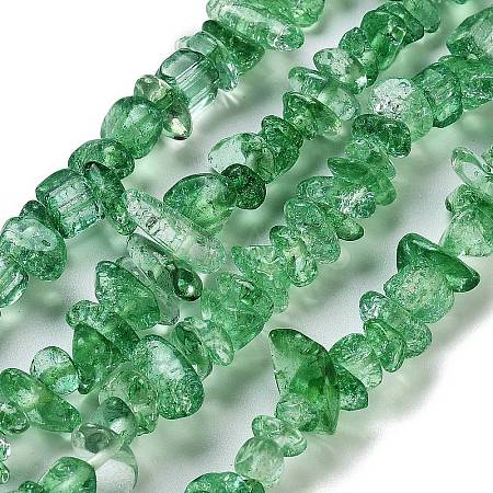 Transparent Crackle Glass Beads Strands GLAA-U004-01C-1