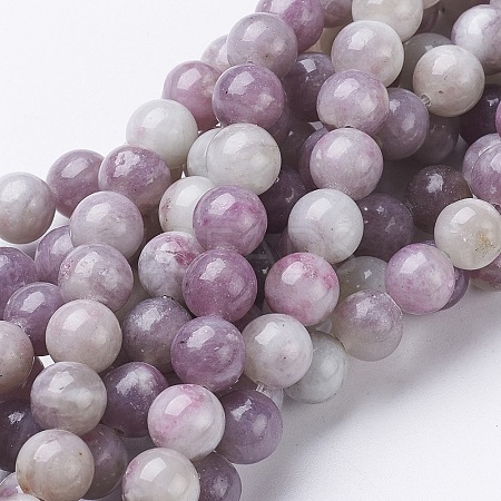 Natural Lilac Jade Beads Strands X-GSR8mmC168-1