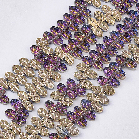 Electroplate Glass Beads Strands EGLA-T017-01H-1