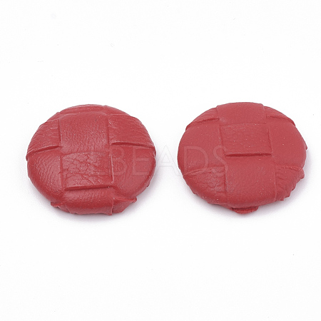 Imitation Leather Covered Cabochons WOVE-N006-02F-1