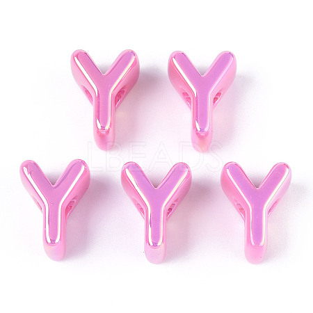 UV Plating Opaque Acrylic Beads PACR-ZX018-04Y-1