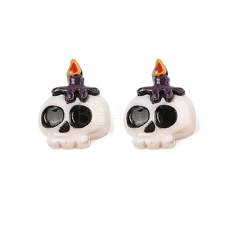 Halloween Theme Opaque Resin Cabochons CRES-M037-07G-1