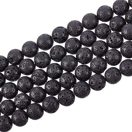 Synthetic Lava Rock Beads Strands G-S277-10mm-01-1