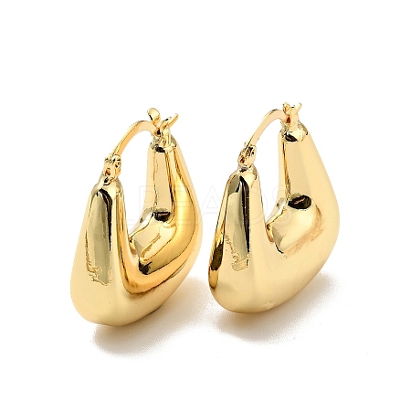 Rack Plating Brass Chunky Trapezoid Hoop Earrings for Women LS-EJEW-G288-36G-1