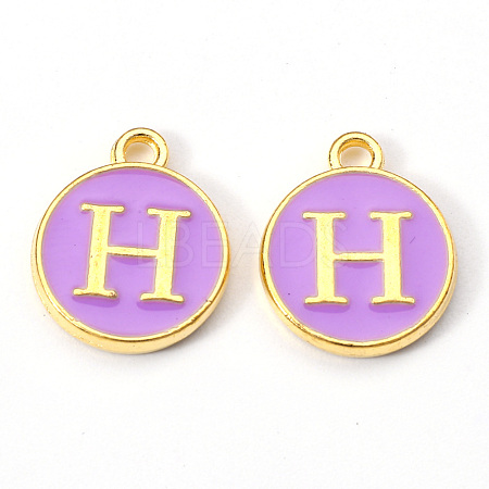 Golden Plated Alloy Enamel Charms X-ENAM-S118-10H-1