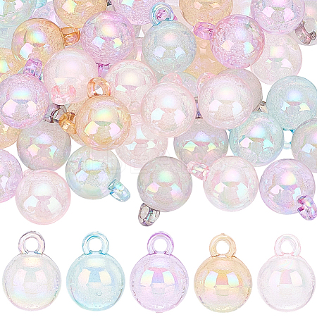 50Pcs 5 Colors Transparent Acrylic Pendants MACR-SP0002-39-1