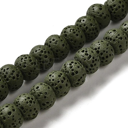 Natural Lava Rock Dyed Beads Strands G-Z036-B01-13-1