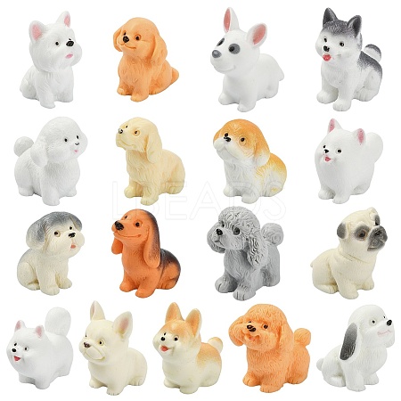 34Pcs 17 Styles Opaque Resin Dog Display Decorations RESI-CJ0005-40-1