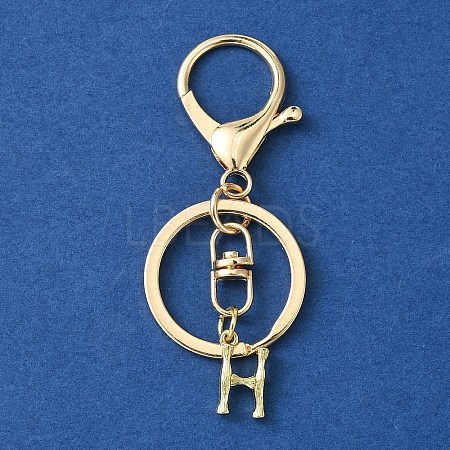 Alloy Initial Letter Charm Keychains KEYC-YW00006-08-1
