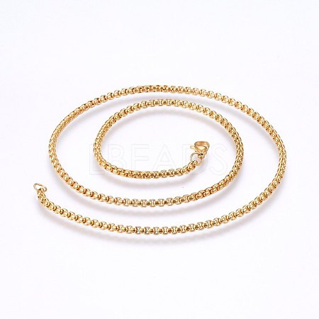 304 Stainless Steel Box Chain Necklaces NJEW-F227-09G-03-1