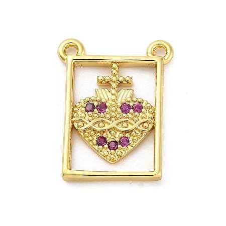 Brass Micro Pave Cubic Zirconia Pendants KK-U066-21B-G-1