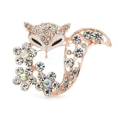 Fox Alloy Crystal Rhinestone Brooch PW-WG980DE-01-1