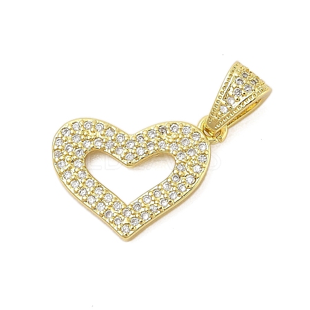 Rack Plating Brass Micro Pave Cubic Zirconia Pendants KK-Z074-47G-1