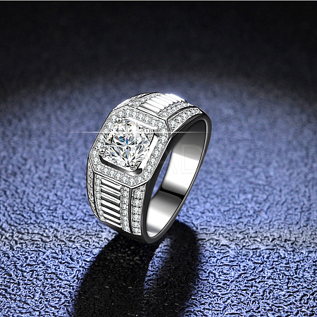 Rhodium Plated 925 Sterling Silver Ring Components WGBE16F-08-1