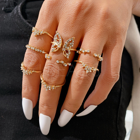 8Pcs Alloy Finger Rings WG2E3D2-19-1