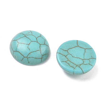 Craft Findings Dyed Synthetic Turquoise Flat Back Dome Cabochons X-TURQ-S266-14mm-01-1