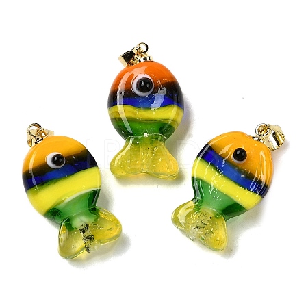 Handmade Lampwork Pendants LAMP-A007-01G-05-04-1