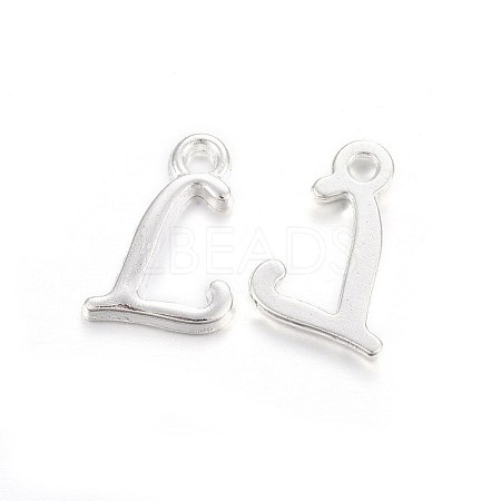 Silver Color Plated Alloy Letter Pendants PALLOY-J718-01S-L-1