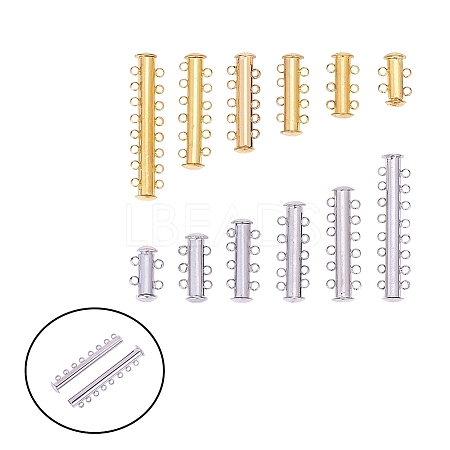 Brass Magnetic Slide Lock Clasps KK-PH0036-22-1