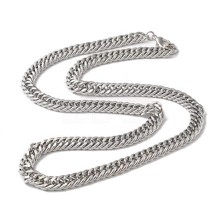 Iron Cuban Link Chain Necklaces for Women Men NJEW-A028-01B-P-1