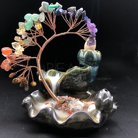 Gemstone Chips Tree Decorations AJEW-P120-A03-1