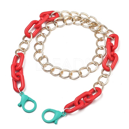Personalized Aluminium & Acrylic Chain Necklaces NJEW-JN02911-02-1