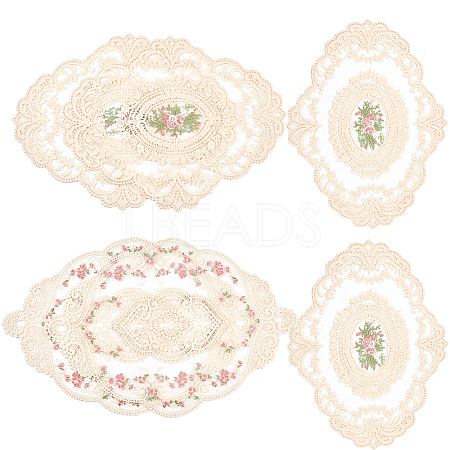 Gorgecraft 6Pcs 3 Style Polyester Embroidery Table Mats AJEW-GF0004-86-1
