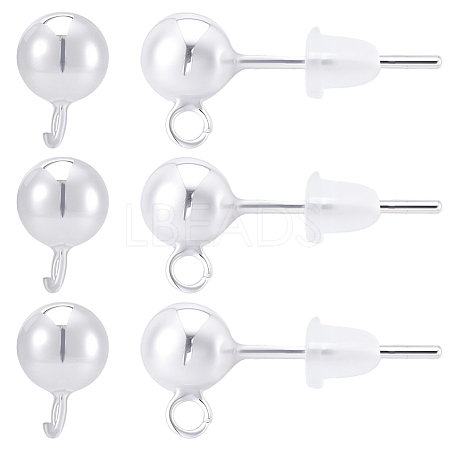 925 Sterling Silver Stud Earring Findings STER-BBC0009-91A-1