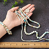 4 Strands 4 Style Natural Frosted Flower Amazonite Round Beads G-TA0001-31-13