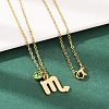 304 Stainless Steel Glass Drill Birth Stone Constellation Pendant Necklaces STAS-D305-08G-H-1