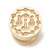 Golden Plated Round Shaped Wax Seal Brass Stamp Head STAM-K002-01G-09-1