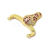 Rack Plating Brass Micro Pave Cubic Zirconia Connector Charms KK-P230-04G-04-3