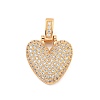Brass Micro Pave Clear Cubic Zirconia Pendants KK-B099-01G-V-1